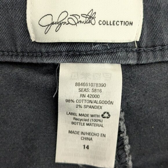 JACLYN SMITH Charcoal Gray Mid-Rise Stretch Denim Jeans; Size 14 - Picture 3 of 4